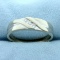Mens Vintage Diamond Wedding Band Ring In 10k White Gold