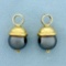 Hematite Hoop Earring Enhancers Or Charms In 18k Yellow And White Gold