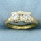 Vintage Two Stone Old European Cut Diamond Friendship Ring With Expandable Shank In 14k Yellow Gold