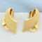 Ribbon Design Earrings In 18k Yellow Gold