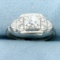 Antique European Cut Diamond Engagement Ring In 18k White Gold