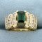 1.5ct Tw Chrome Tourmaline And Diamond Ring In 14k Yellow Gold