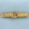 Antique Ruby And Seed Pearl Pin In 14k Yellow Gold