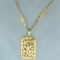 Designer Ming's Art Deco Bird Necklace In 14k Yellow Gold