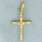 Italian Made Crucifix Pendant In 14k Yellow Gold