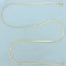 Italian Made 20 Inch Herringbone Link Chain Necklace In 14k Yellow Gold