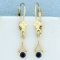 Sapphire Dangle Earrings In 14k Yellow Gold