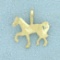 Diamond Cut Show Horse Pendant In 14k Yellow Gold
