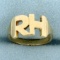 Vintage Monogram Rh Ring In 14k Yellow Gold