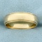 Mens Milgrain Beaded Edge Wedding Band Ring In 14k Yellow Gold