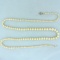Vintage 24 Inch Graduated Golden Cultured Pearl Necklace With 14k White Gold Clasp