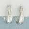 Baguette Diamond Hoop Earrings In 10k White Gold