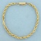 French Rope Link Chain Bracelet In 14k Yellow Gold
