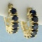 Vintage Sapphire Hoop Earrings In 14k Yellow Gold