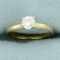 Diamond Solitaire Engagement Ring In 14k Yellow Gold