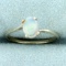 Opal Solitaire Ring In 14k White Gold