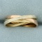 Italian Made Tri-color Rolling Ring In 14k Yellow, White, And Rose Gold