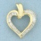 1ct Tw Baguette Diamond Heart Pendant In 14k Yellow Gold
