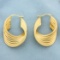 Twisting Hoop Earrings In 14k Yellow Gold