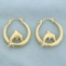 Italian Made Dolphin Hoop Earrings In 14k Yellow Gold