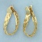 Braided Herringbone Hoop Or Dangle Earrings In 14k Yellow Gold