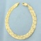 Italian Made Braided Herringbone Bracelet In 14k Yellow Gold