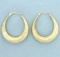 Matte Finish Hoop Earrings In 14k Yellow Gold