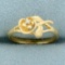 Childs Diamond Rose Ring In 14k Yellow Gold