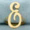 Initial E Ring In 14k Yellow Gold