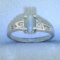 Cats Eye Ring In 10k White Gold