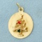 Christmas Tree Charm Or Pendant In 14k Yellow Gold