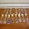 A Michelsen Copenhagen Denmark 16 Piece Decorative Sterling Silver Spoons And Forks