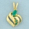 Emerald Pendant In 14k Yellow Gold