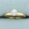 Solitaire Diamond Promise Ring In 14k Yellow And White Gold