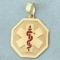 Inscribable Medical Pendant In 10k Yellow Gold
