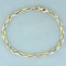 Designer Two Tone Square Cable Link Anklet In 14k Yellow And White Gold