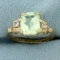 Lime Chrysoberyl And White Sapphire Heart Ring In 10k Yellow Gold