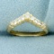 V Shaped Diamond Wedding Band In 14k Yellow Gold