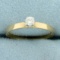 Solitaire Diamond Engagement Ring In 14k Yellow Gold