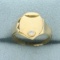 Antique Diamond Blank Engravable Signet Ring In 14k Yellow Gold