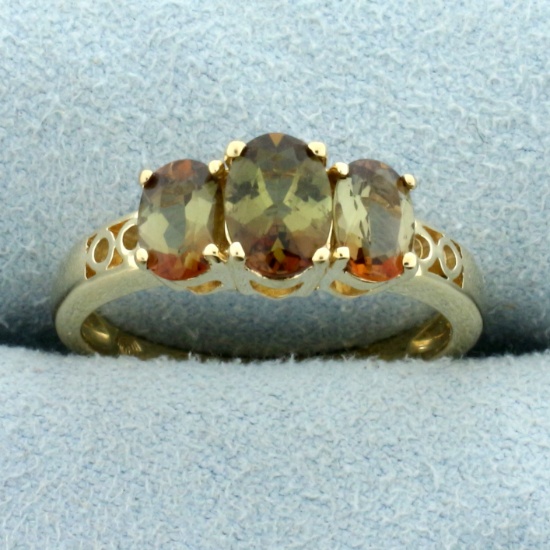 2ct Tw Andalusite Three-stone Ring In 14k Yellow Gold