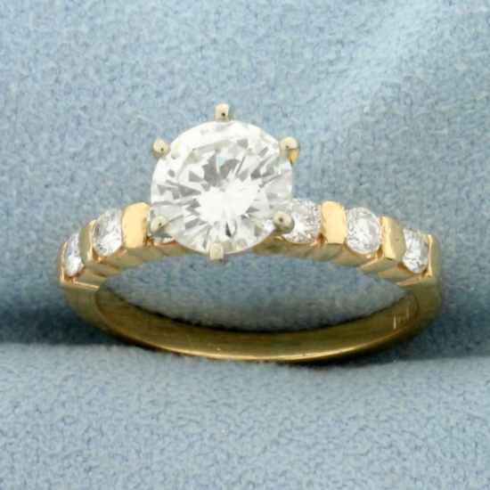 1.5ct Tw Diamond Engagement Ring In 18k Yellow Gold