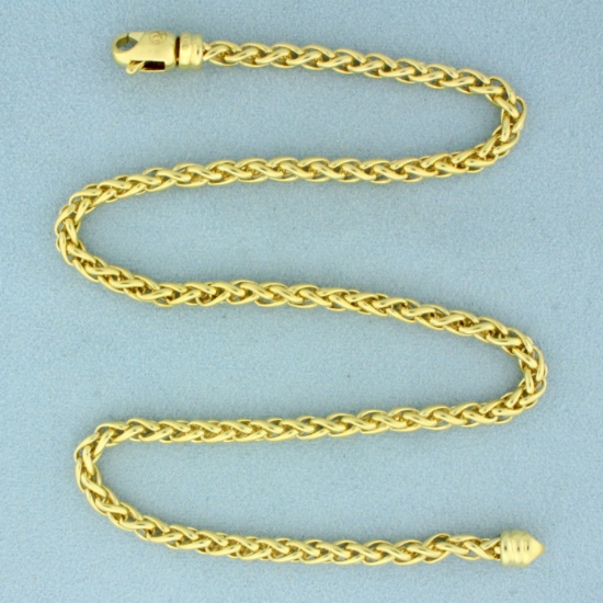 Authentic David Yurman Wheat Chain Necklace In Solid 18k Yellow Gold