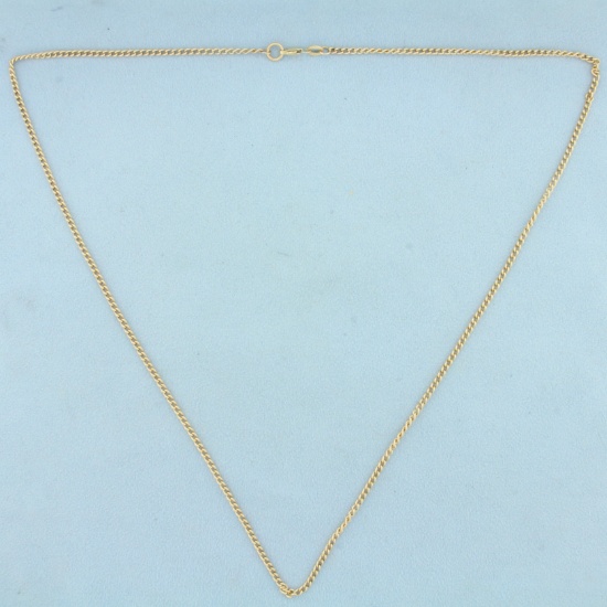 21 1/2 Inch Curb Link Chain Necklace In 10k Yellow Gold