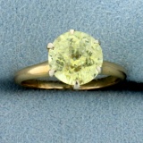 Untreated 2.25ct Yellow Sapphire Solitaire Ring In 14k Yellow Gold