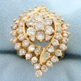 Vintage 4ct Tw Diamond Statement Ring In 14k Yellow Gold