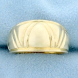 Designer Dome Band Ring In 14k Yellow Gold