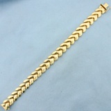 Italian Made Designer Link Bracelet In 14k Yellow Gold