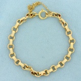 Designer Cable Link Bracelet In 14k Yellow Gold