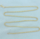 18 Inch Rope Link Chain Necklace In 14k Yellow Gold